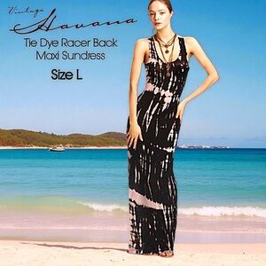 Vintage Havana est 1954 Tie Dye Racer Back Maxi Sundress